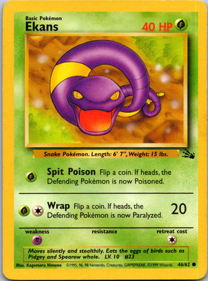 1999 Fossil 46/62 Ekans Common L74