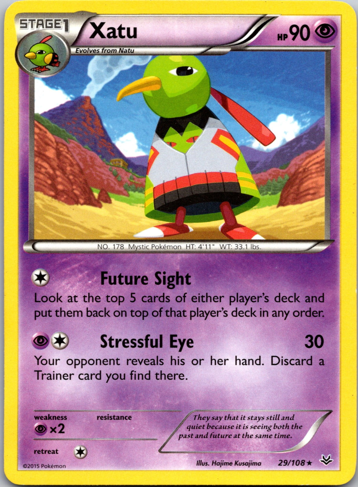 2015 XY - Roaring Skies 29/108 Xatu LP E73