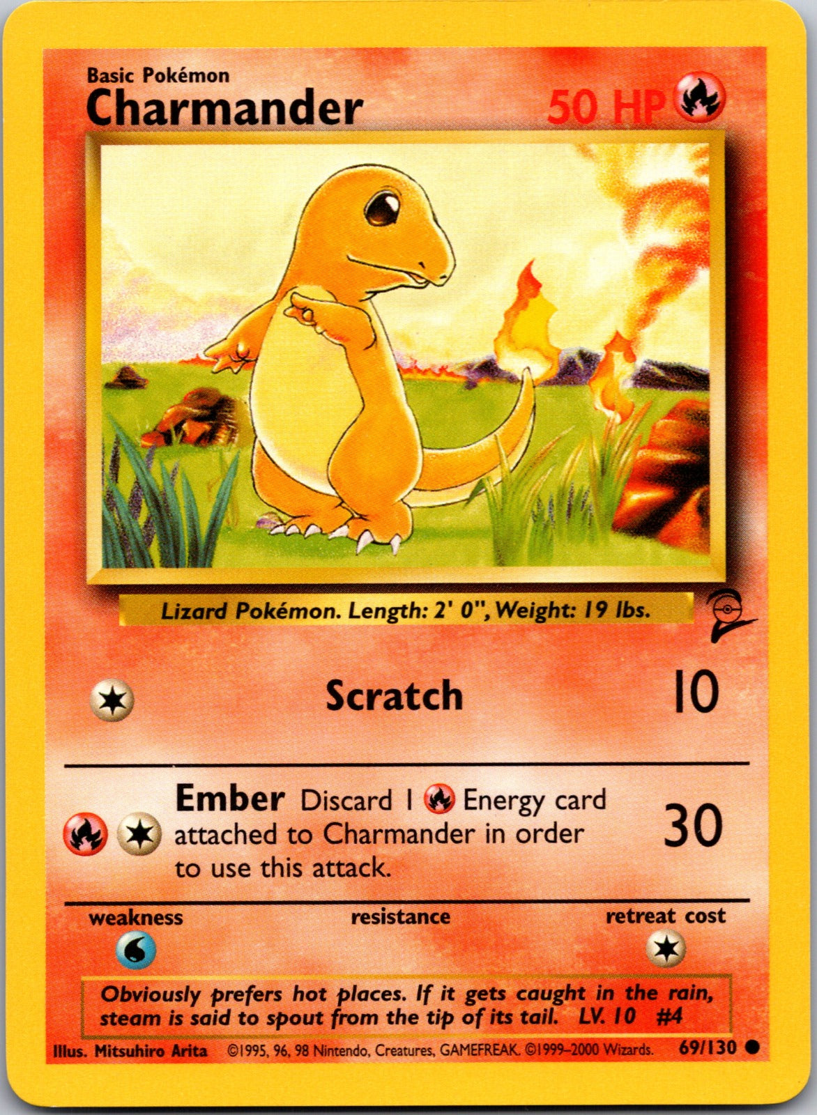 2000 Base Set 2 069/130 Charmander LP