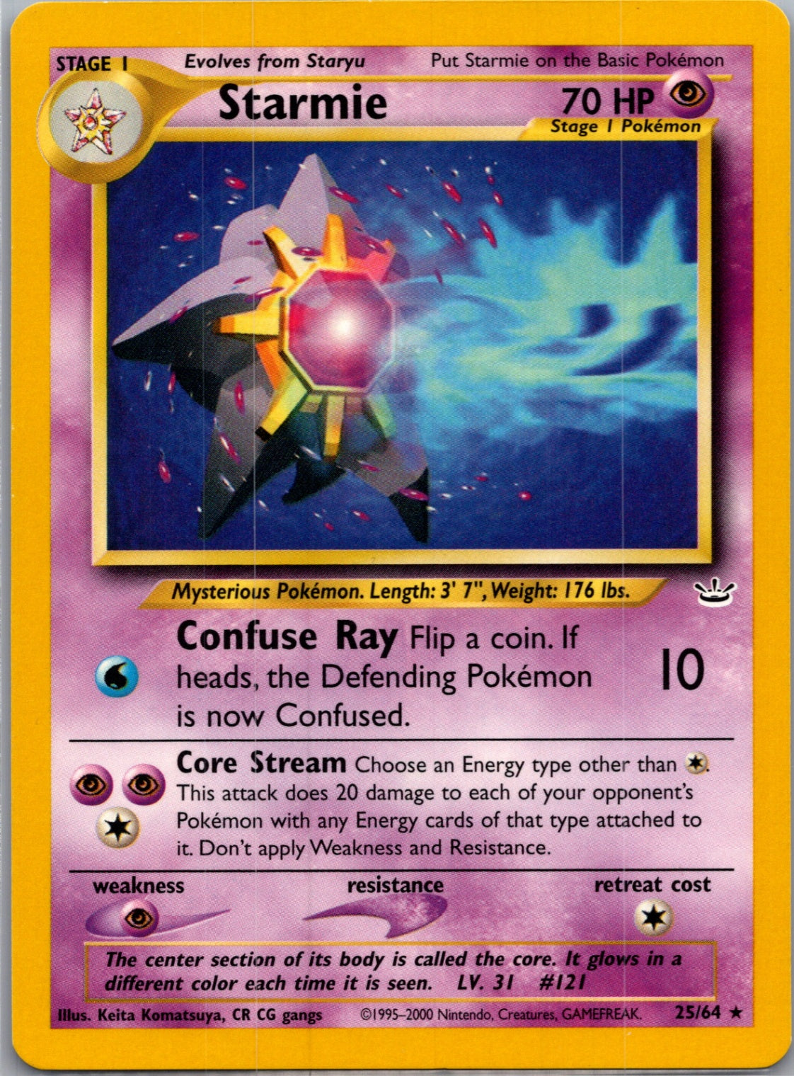 Neo Revelation 25/64 Starmie Rare NM