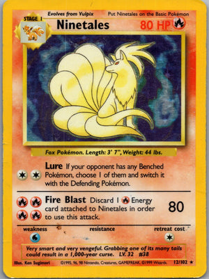 1999 Base Set 012/105 Ninetales Holo Rare G255