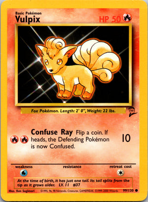 1999 Base Set 2 099/130 Vulpix Common A67