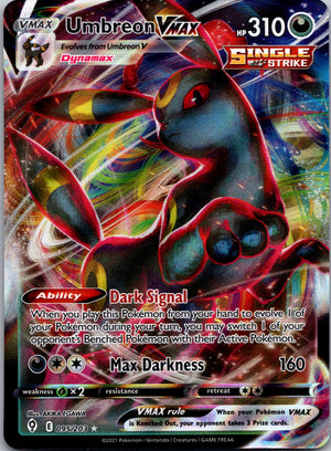 2021 SWSH07: Evolving Skies 095/203 Umbreon VMAX NM