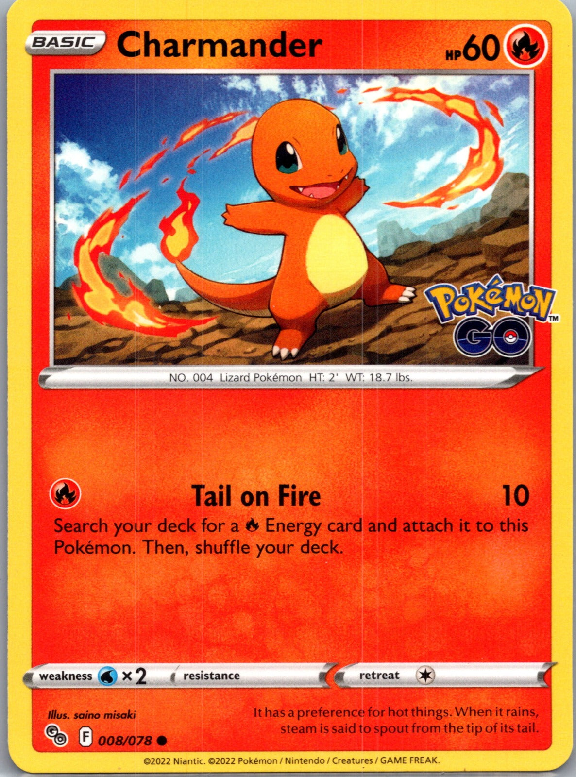 2022 Pokemon GO 008/078 Charmander LP S297