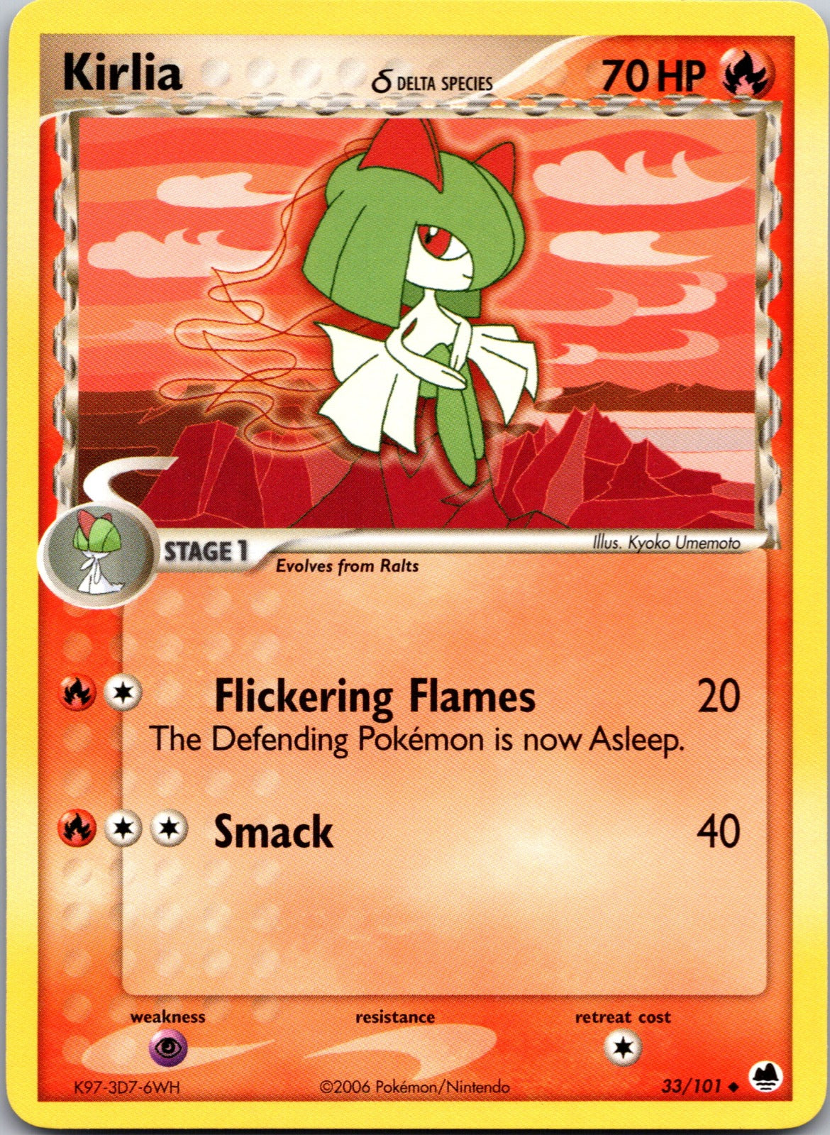 2006 Dragon Frontiers 33/101 Kirlia (Delta Species) LP