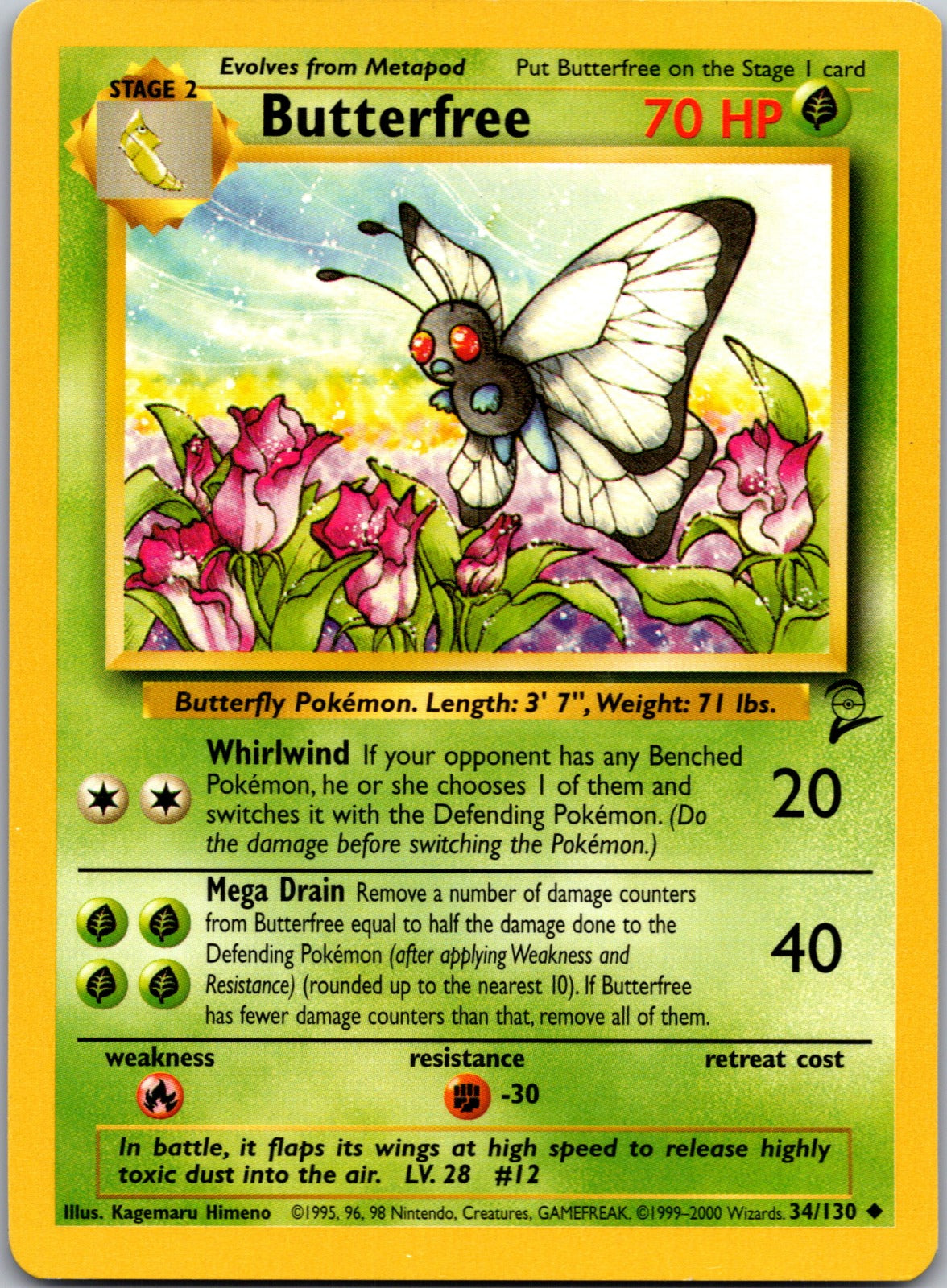 2000 Base Set 2 034/130 Butterfree LP