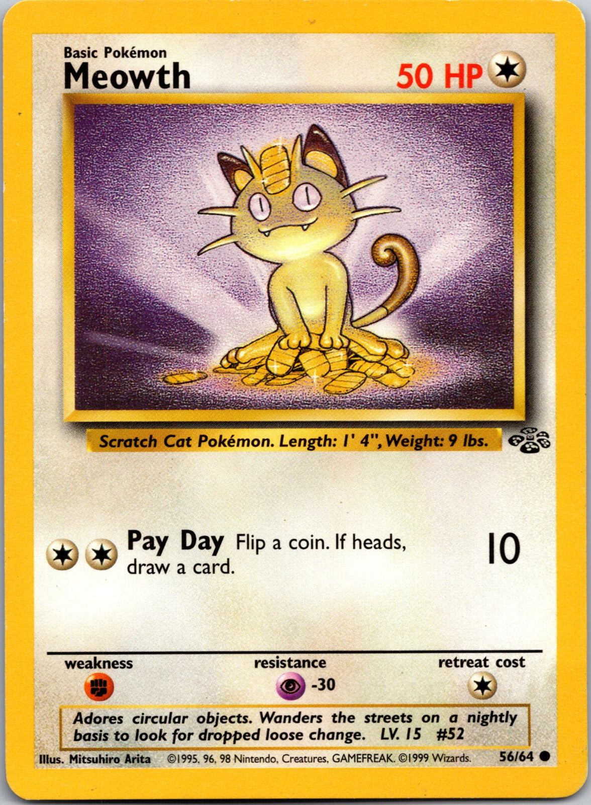 1999 Jungle 56/64 Meowth LP F83