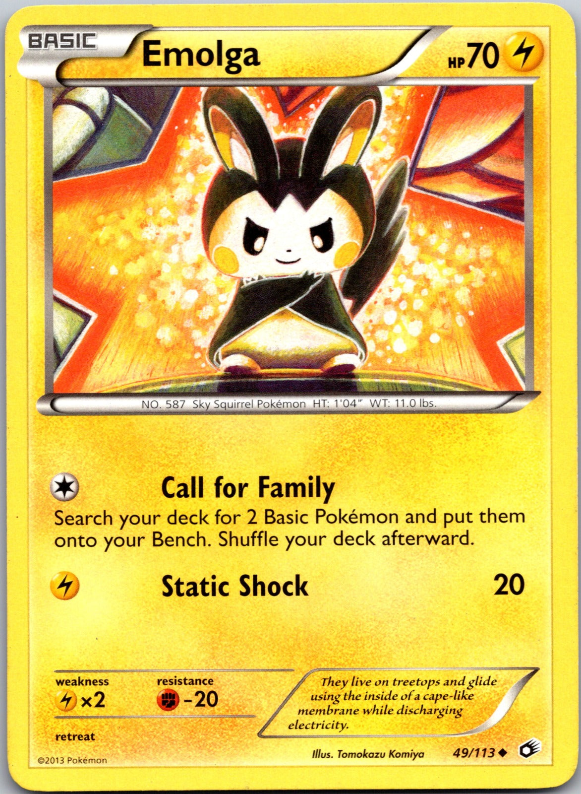 2013 Legendary Treasures 49/113 Emolga LP