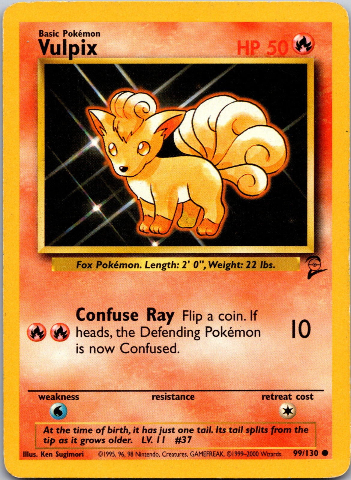 2000 Base Set 2 099/130 Vulpix LP