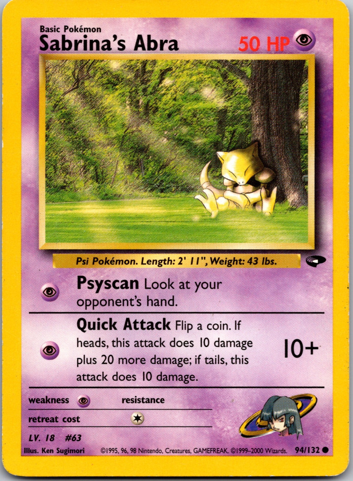 2000 Gym Challenge 094/132 Sabrina's Abra (94) LP