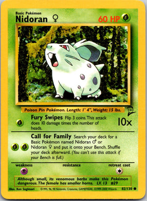 Nidoran F Common Base Set 2 082/130 LP