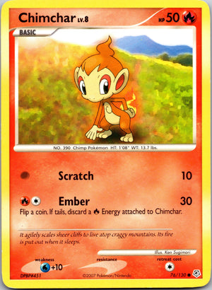 2007 Diamond and Pearl 76/130 Chimchar LP