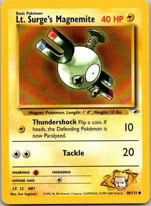 2000 Gym Heroes 080/132 Lt. Surge's Magnemite (80) LP