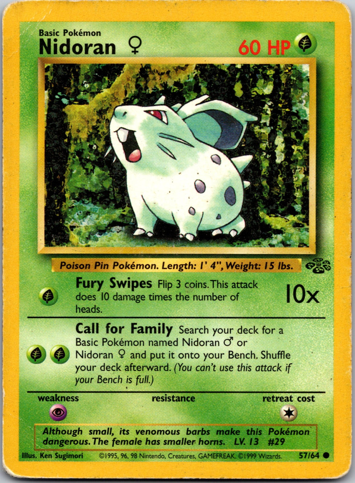 1999 Jungle 57/64 Nidoran F HP F288