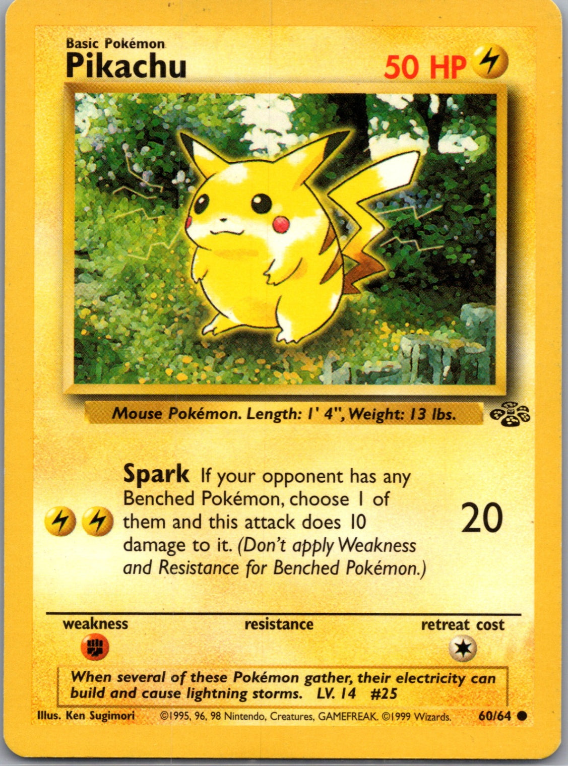 Jungle 60/64 Pikachu Common NM