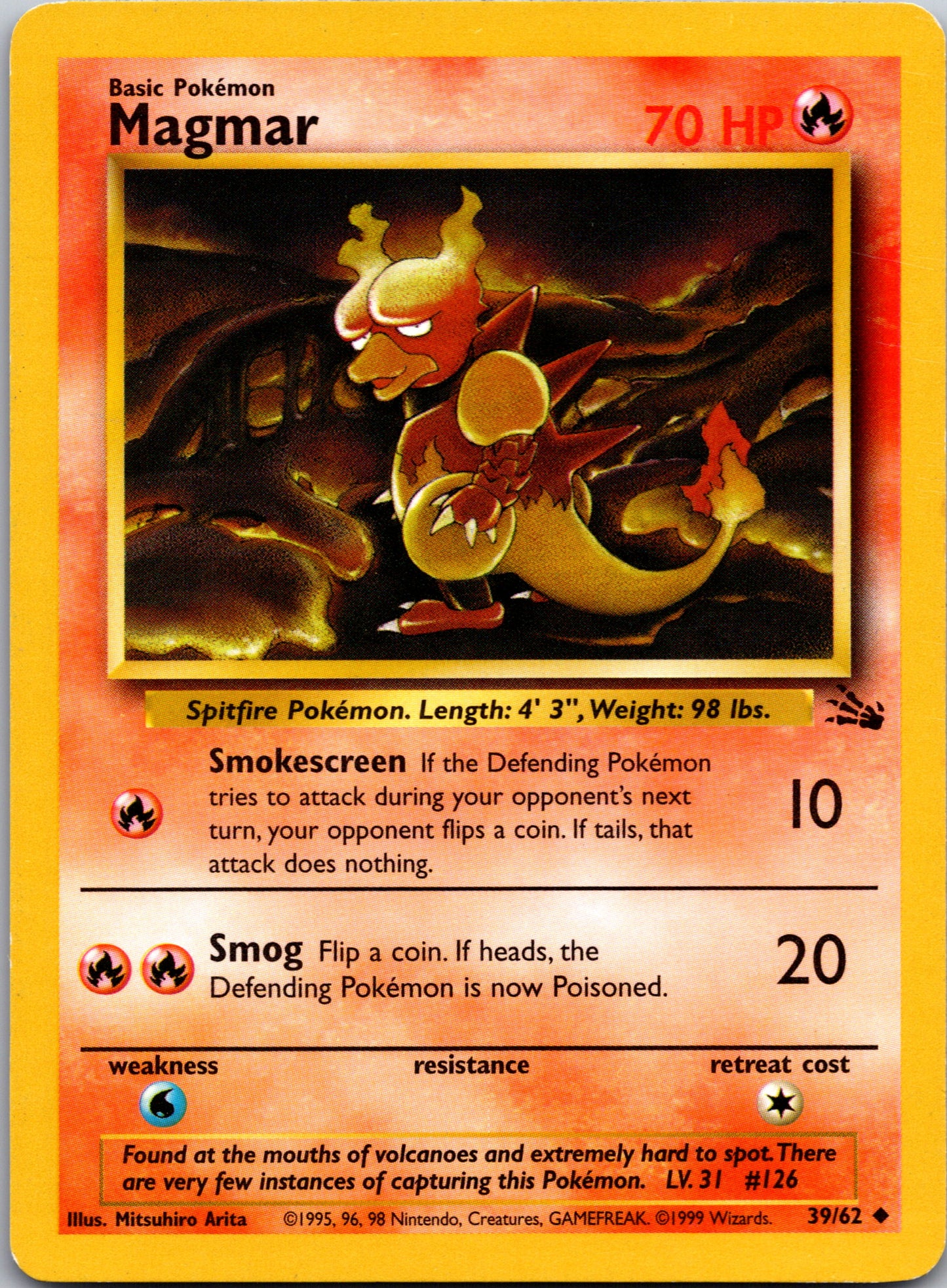 1999 Fossil 37/62 Magmar Uncommon B82