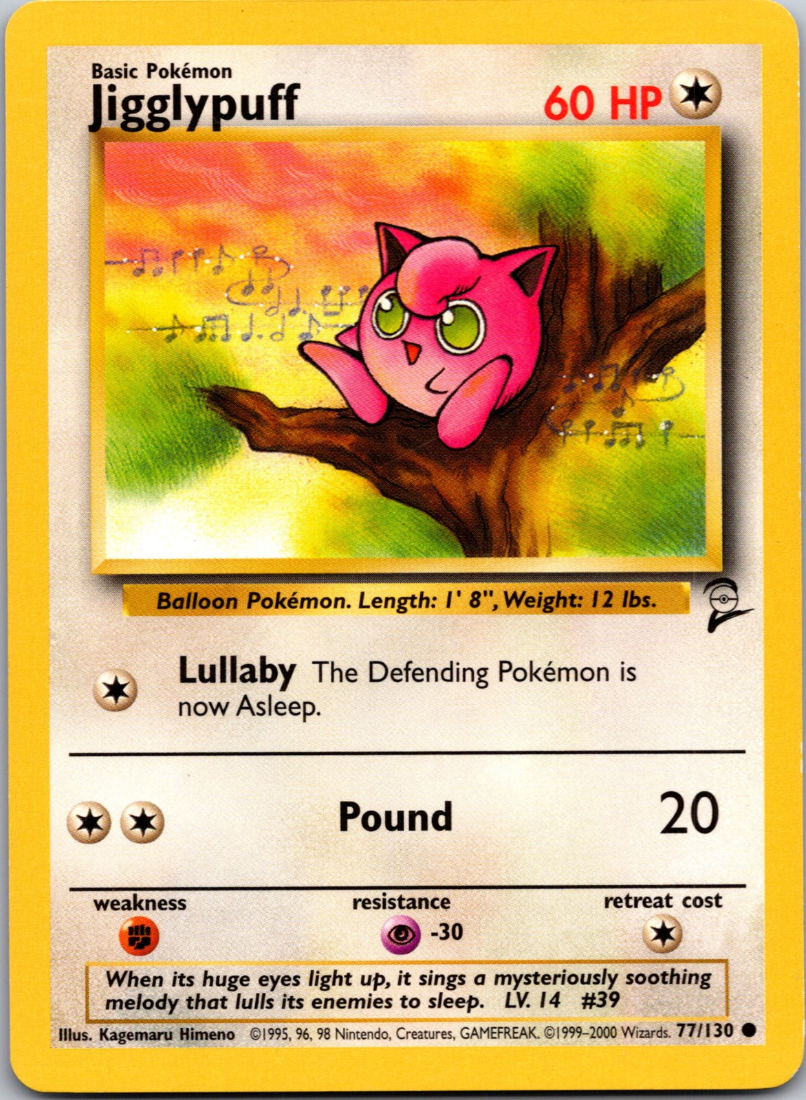 2000 Base Set 2 077/130 Jigglypuff LP