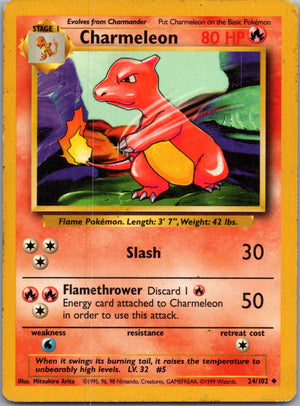 Base Set (Shadowless) 024/102 Charmeleon Uncommon NM