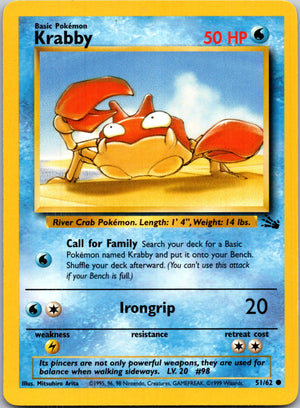 1999 Fossil #51/62 Krabby Common B245