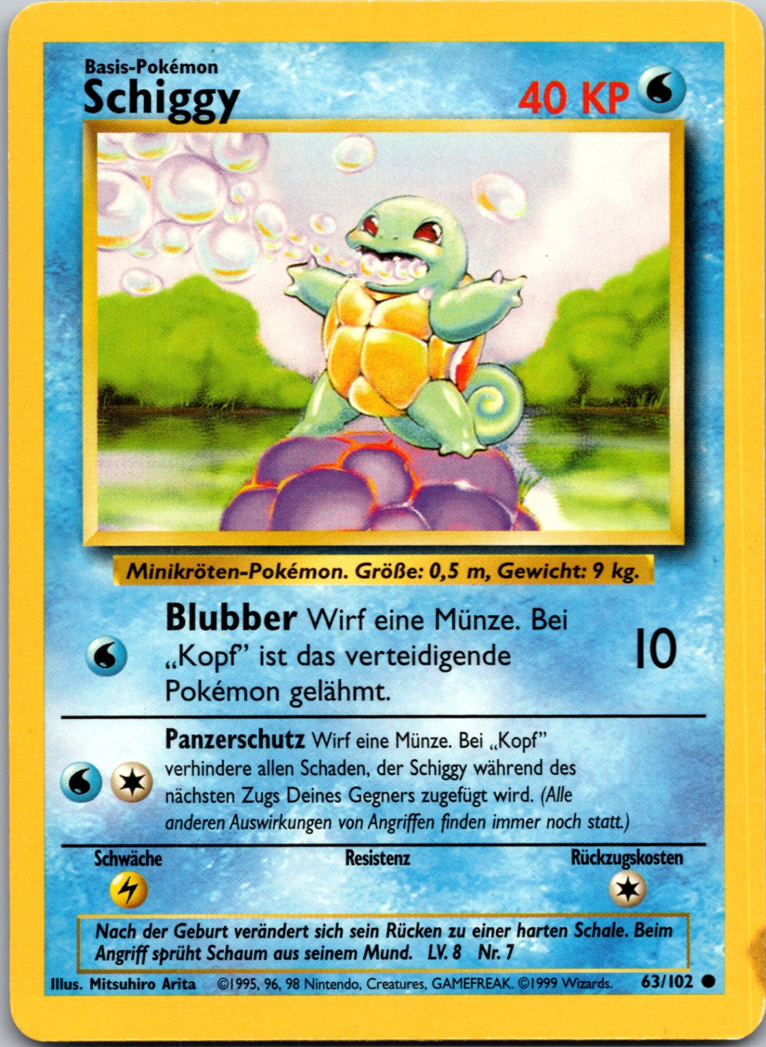 1999 Base Set  063/102 Squirtle Common (German) M326