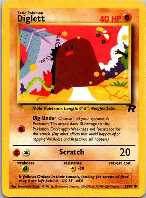 2000 Team Rocket 52/82 Diglett LP
