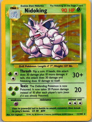 1999 Base Set  011/102 Nidoking Holo Rare G204