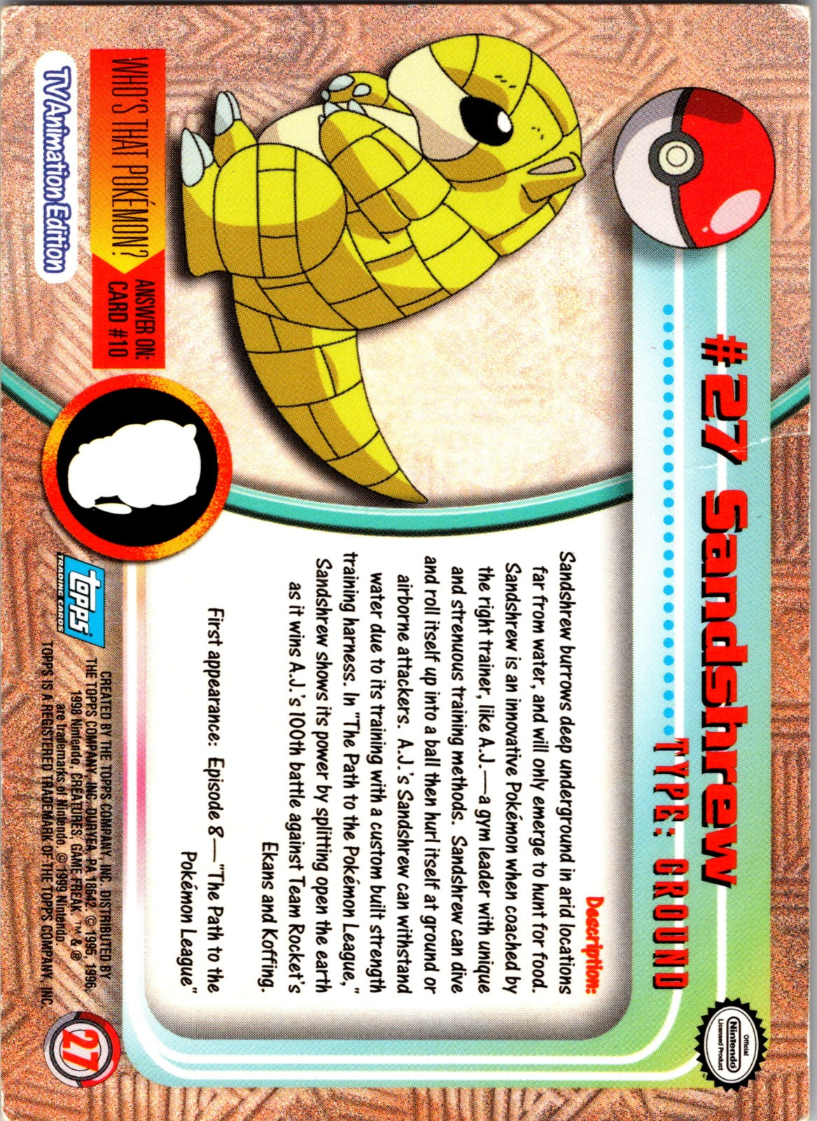 1999 Topps TV Sandshrew MP  P133