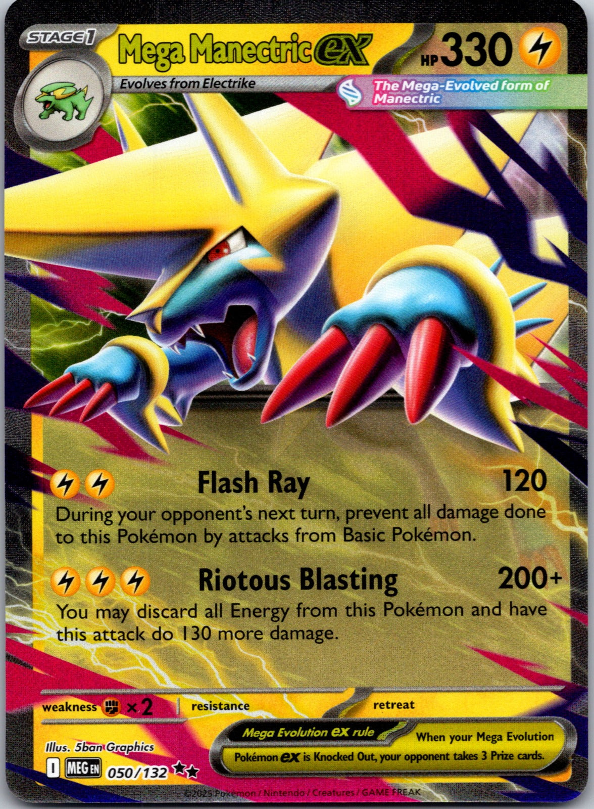 2025 ME01: Mega Evolution 050/132 Mega Manectric ex LP