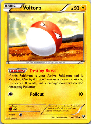 2014 XY Base Set 44/146 Voltorb LP