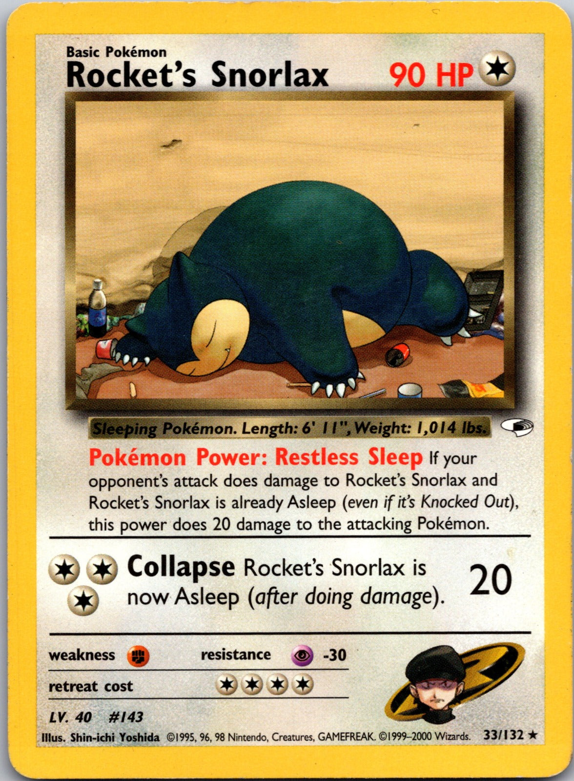 2000 Gym Heroes 033/132 Rocket's Snorlax LP
