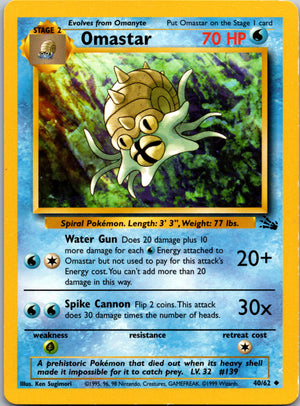 1999 Fossil 40/62 Omastar Uncommon B68