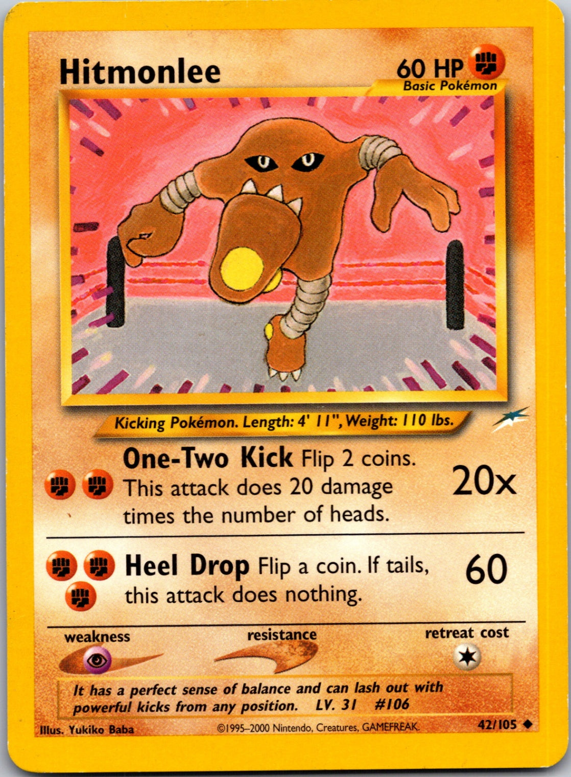 2002 Neo Destiny 042/105 Hitmonlee Uncommon M284