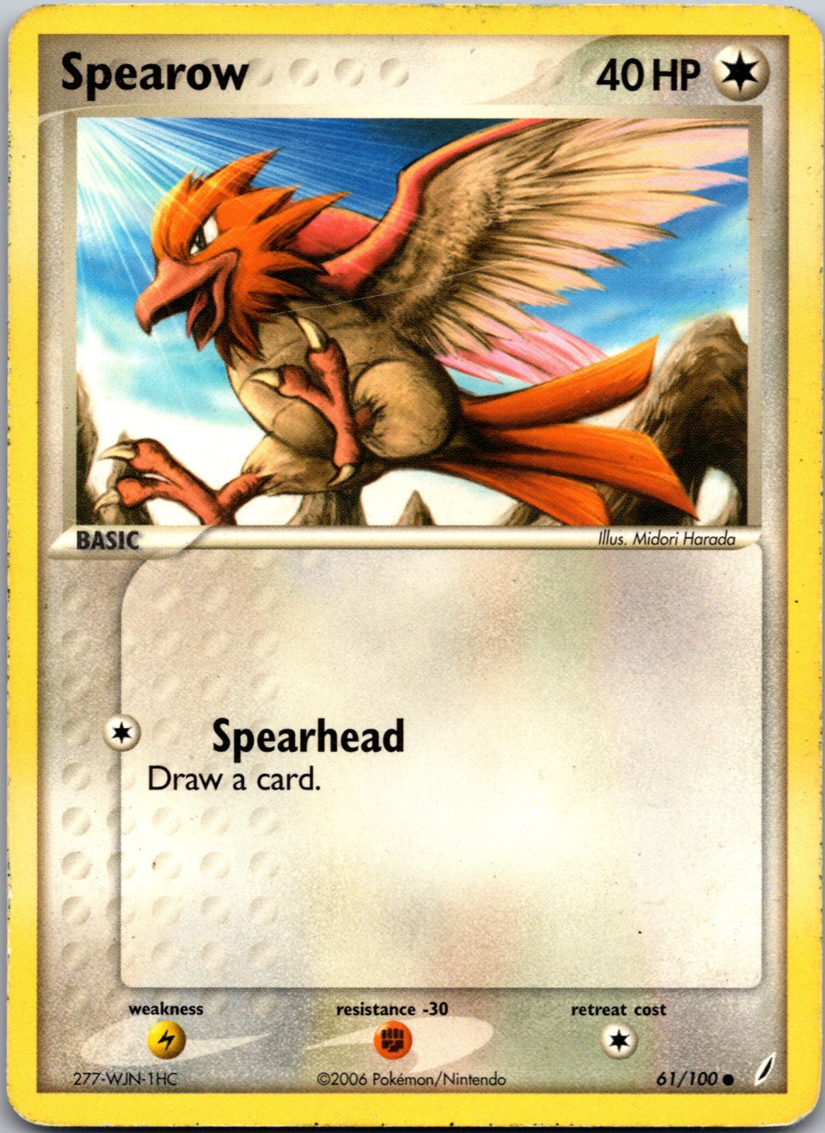 2006 Crystal Guardians 61/100 Spearow HP B332