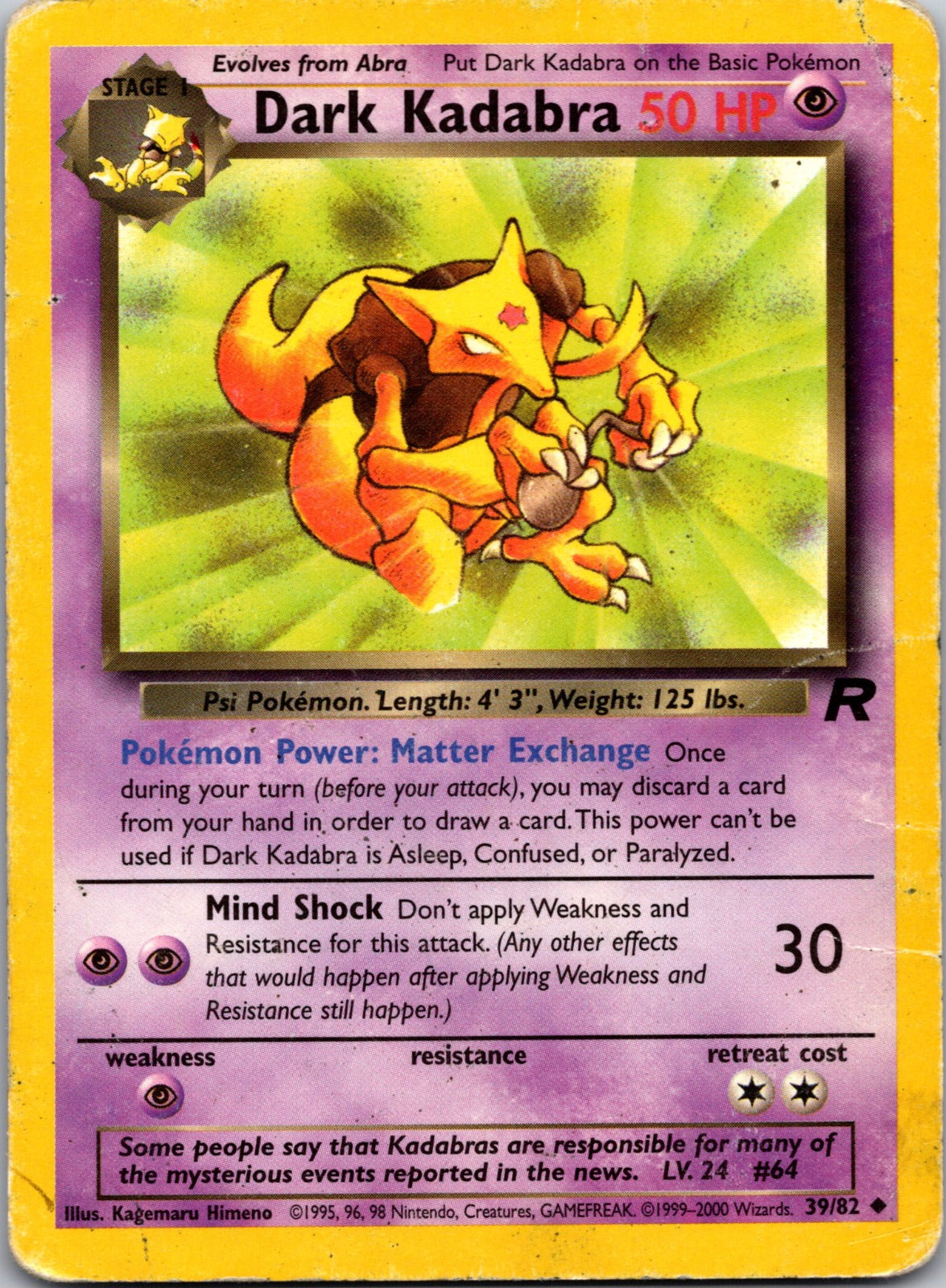 2000 Team Rocket 39/82 Dark Kadabra LP