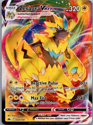2023 Crown Zenith 054/159 Zeraora VMAX Ultra Rare F103
