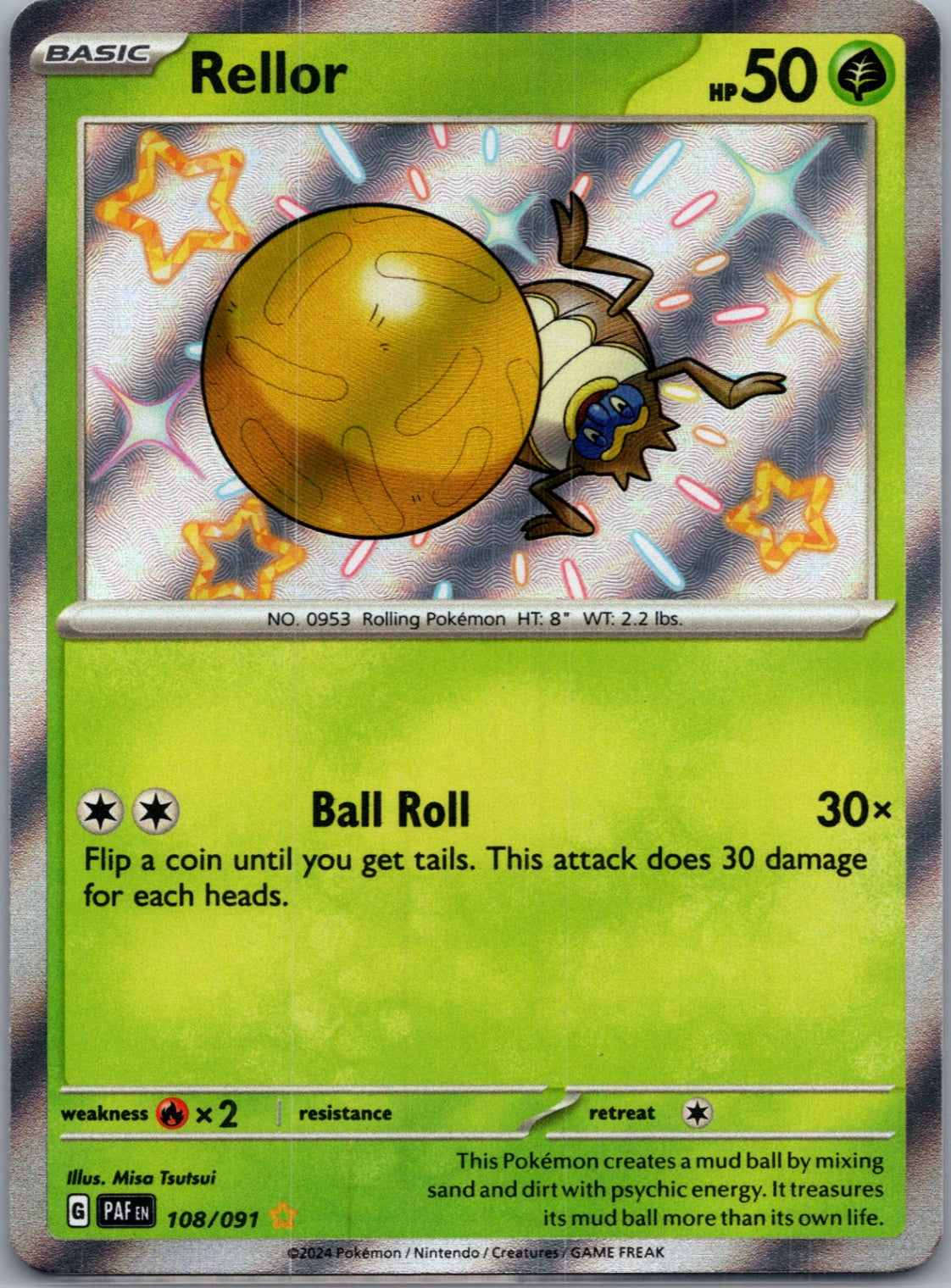 2024 SV: Paldean Fates 108/091 Rellor Shiny Rare F138