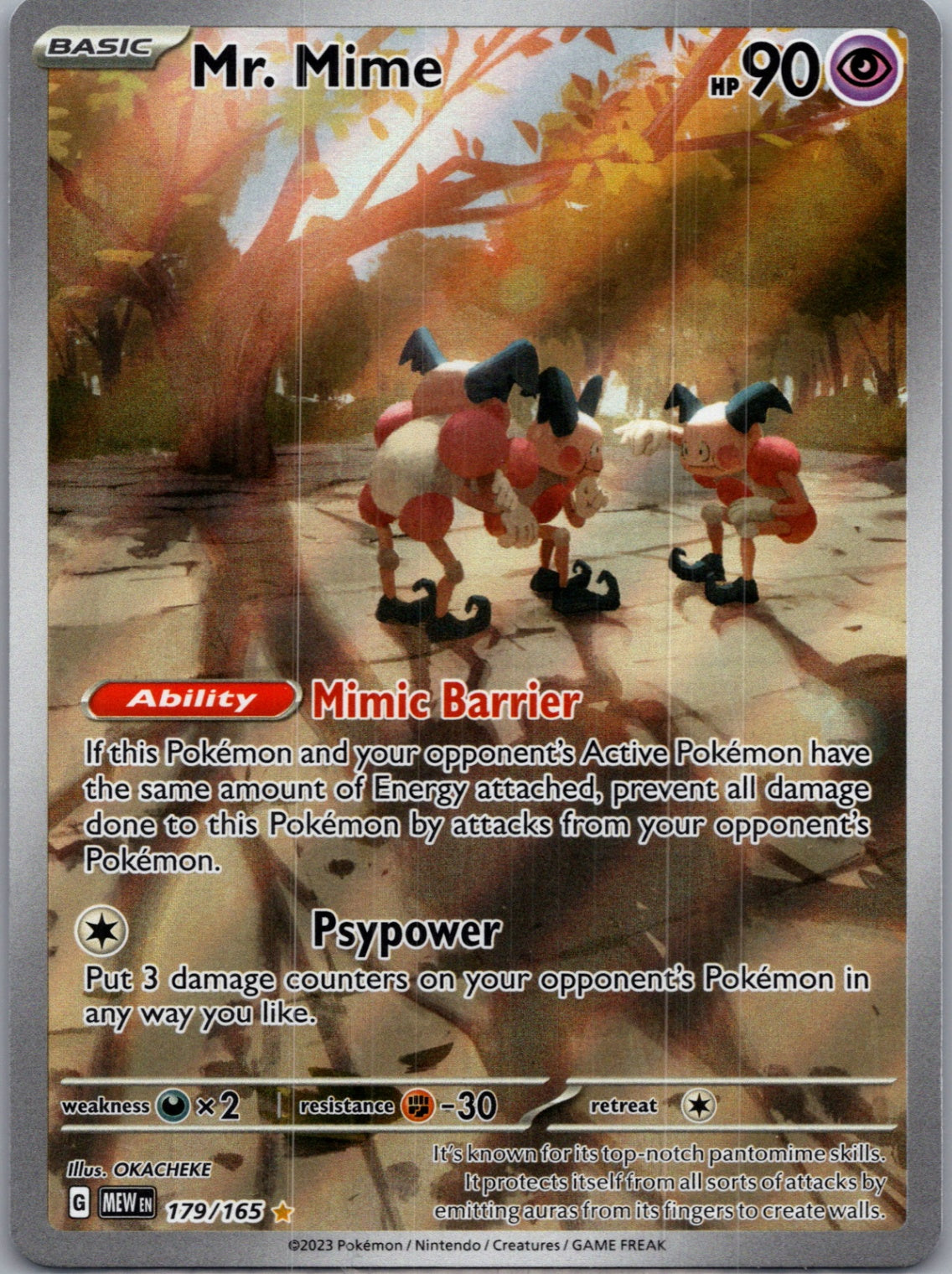 Mr. Mime Holofoil Illustration Rare SV: Scarlet & Violet 151 179/165 NM