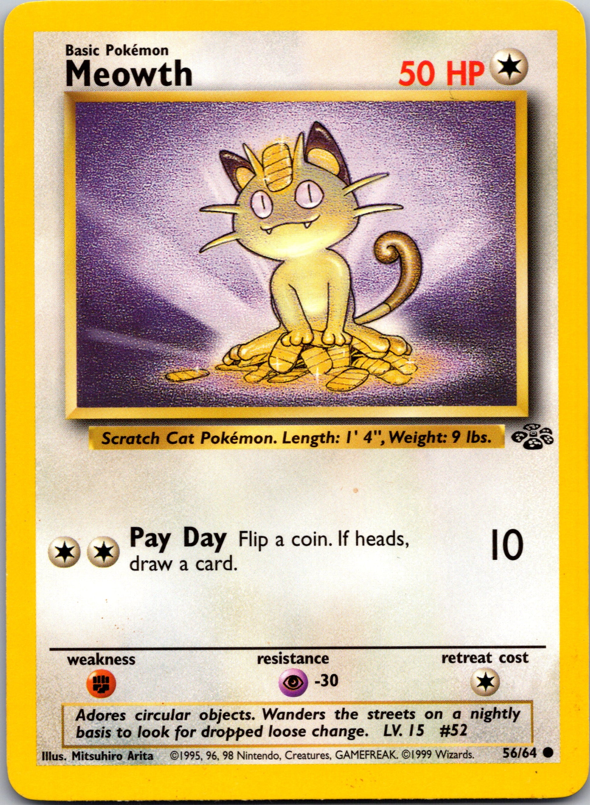 1999 Jungle 56/64 Meowth Common A137