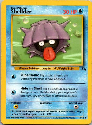 1999 Fossil #54/62 Shellder Common A198