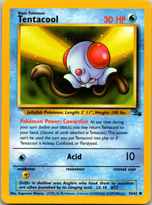 1999 Fossil #56/62 Tentacool Common B306