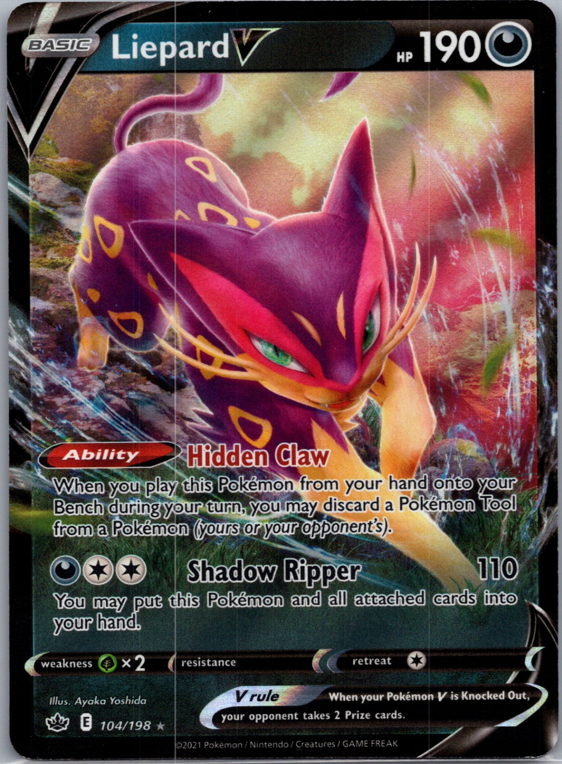 SWSH06: Chilling Reign 104/198 Liepard V Ultra Rare NM