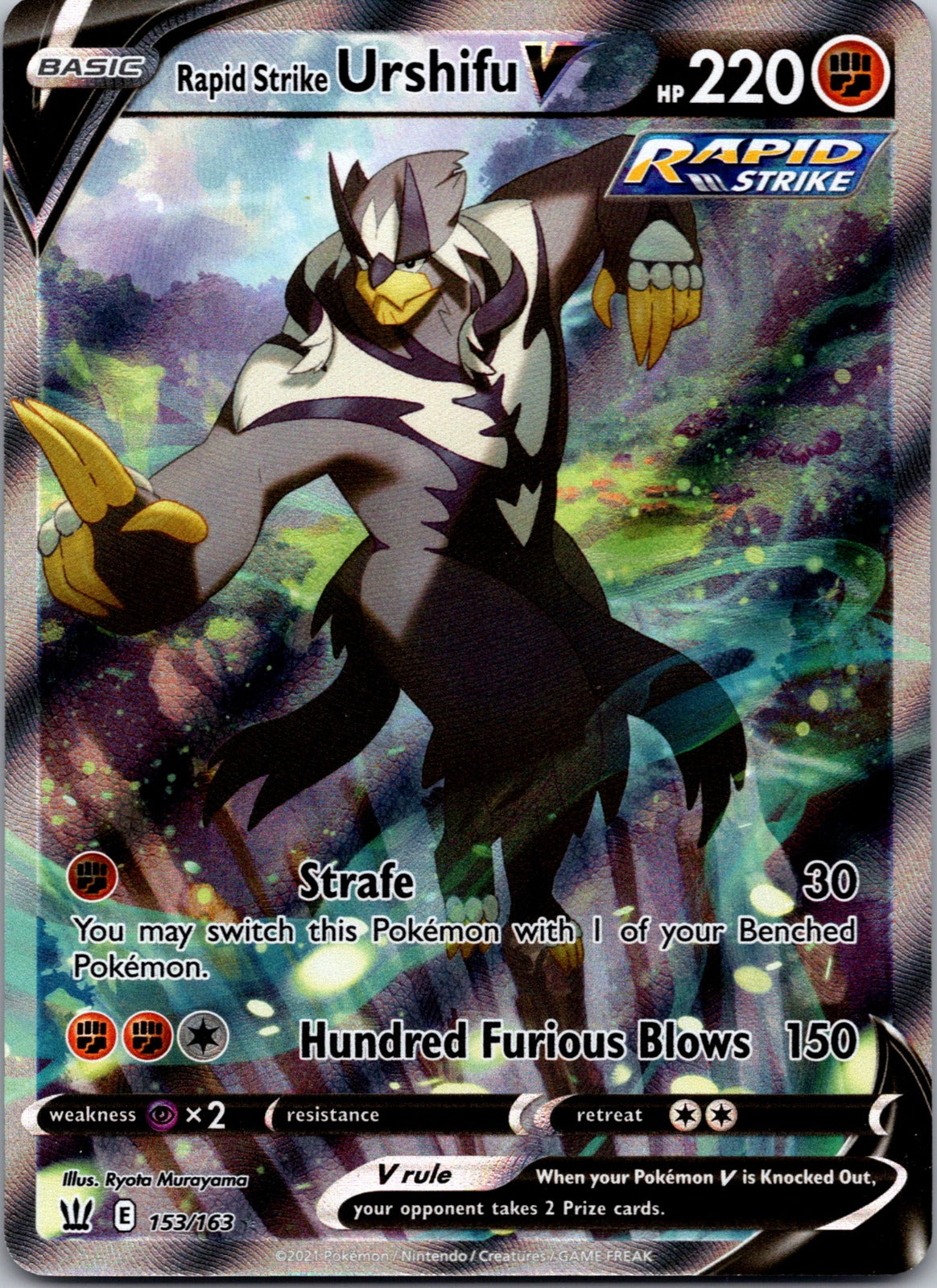 2021 SWSH05: Battle Styles 153/163 Rapid Strike Urshifu V (Alternate Full Art) LP