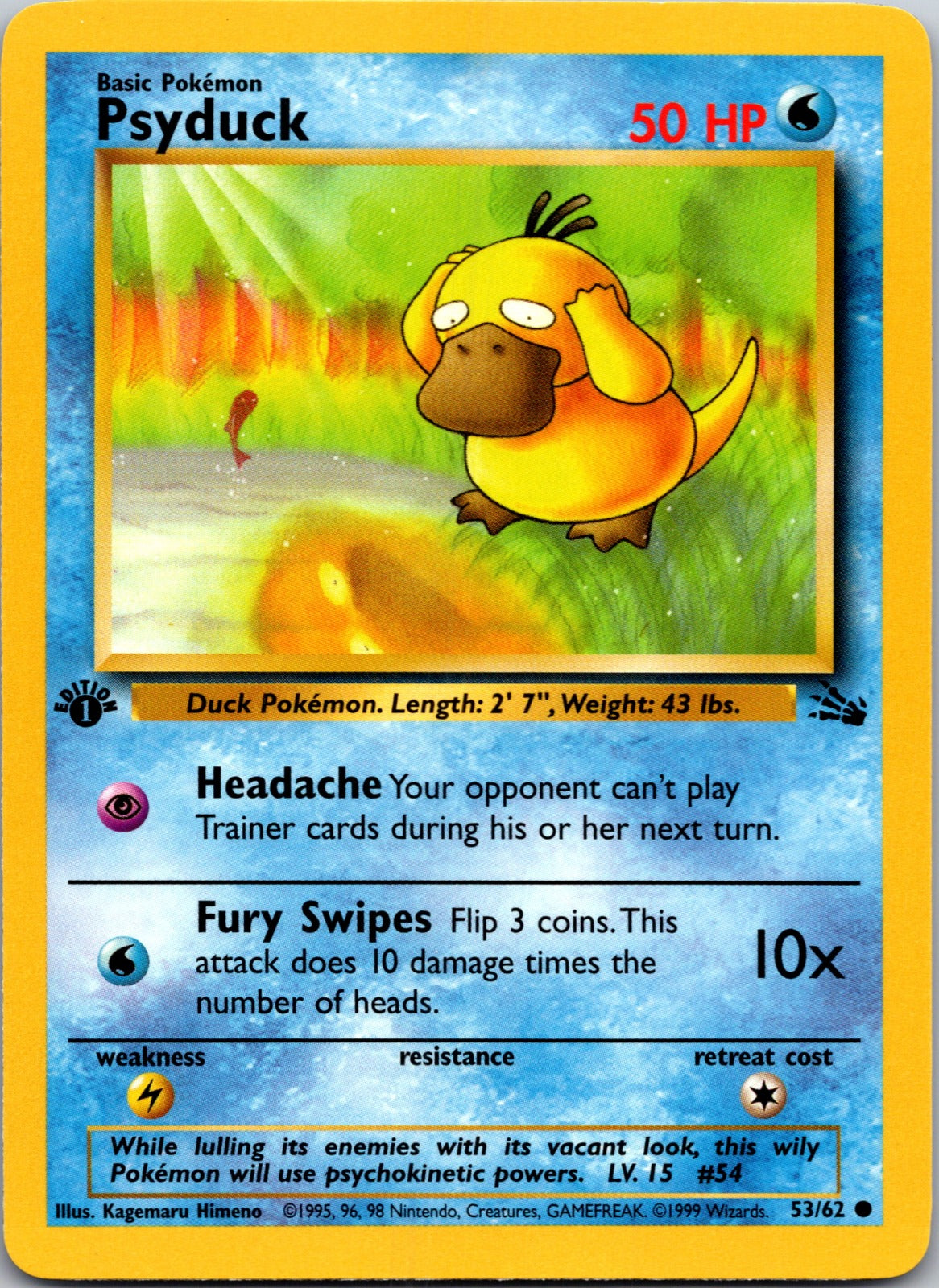 1999 Fossil [1st Edition] 53/62 Psyduck LP  X171