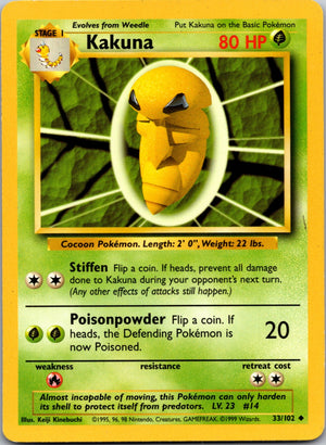 1999 Base Set #033/102 Kakuna Uncommon C198