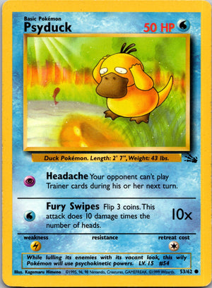 1999 Fossil 53/62 Psyduck Common M227
