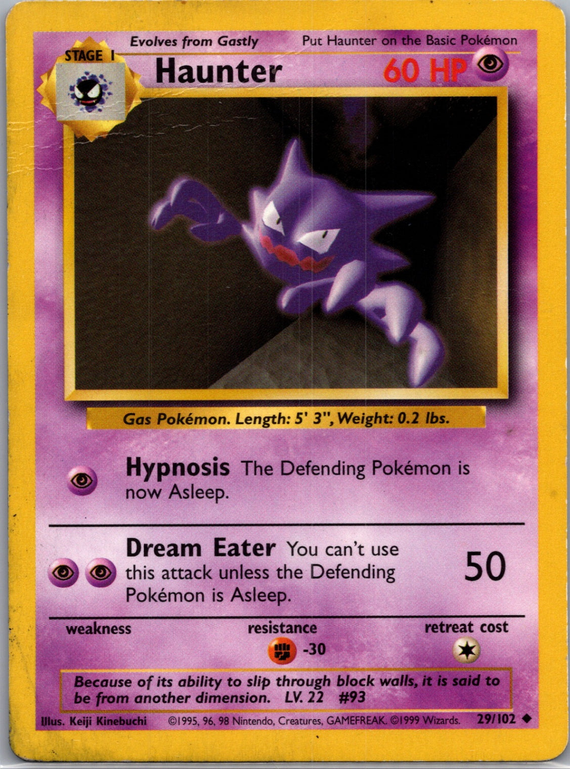 1999 Base Set029/102 Haunter Uncommon F90