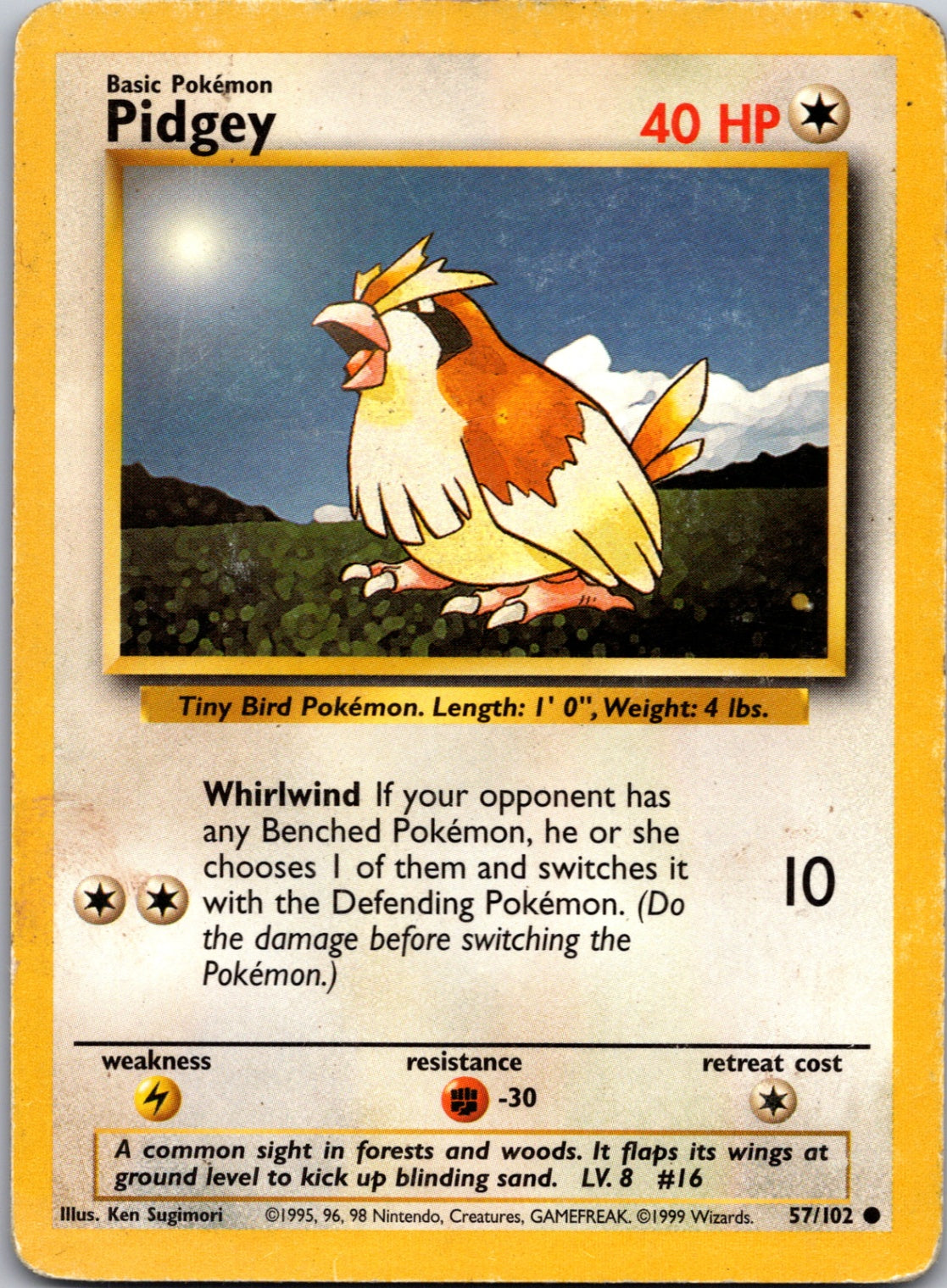 1999 Base Set #057/102 Pidgey Common C211