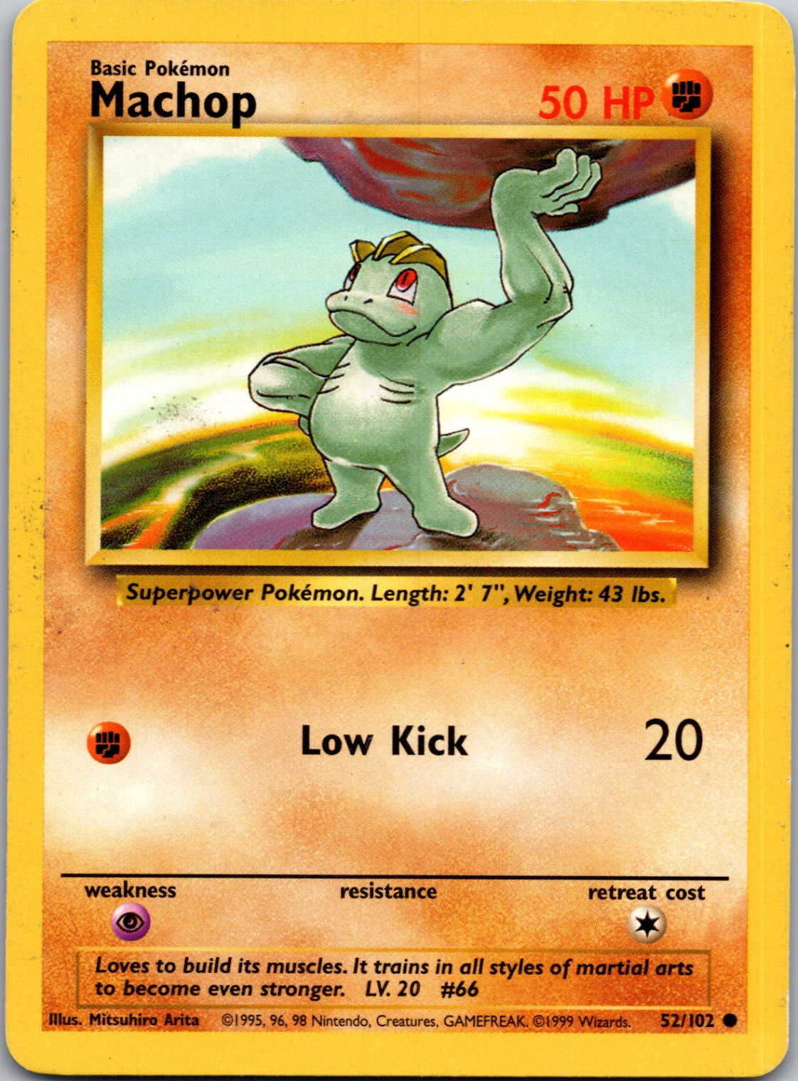 1999 Base Set 052/102 Machop Common M228