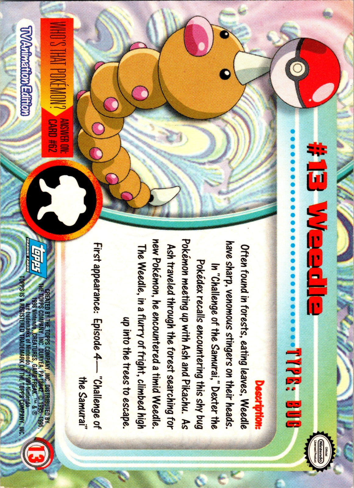 1999 Topps TV Weedle LP  P174