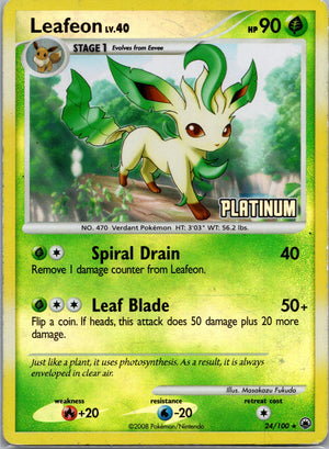 Leafeon -  [Platinum] Reverse Holofoil Promo Burger King Promo 024/100 NM